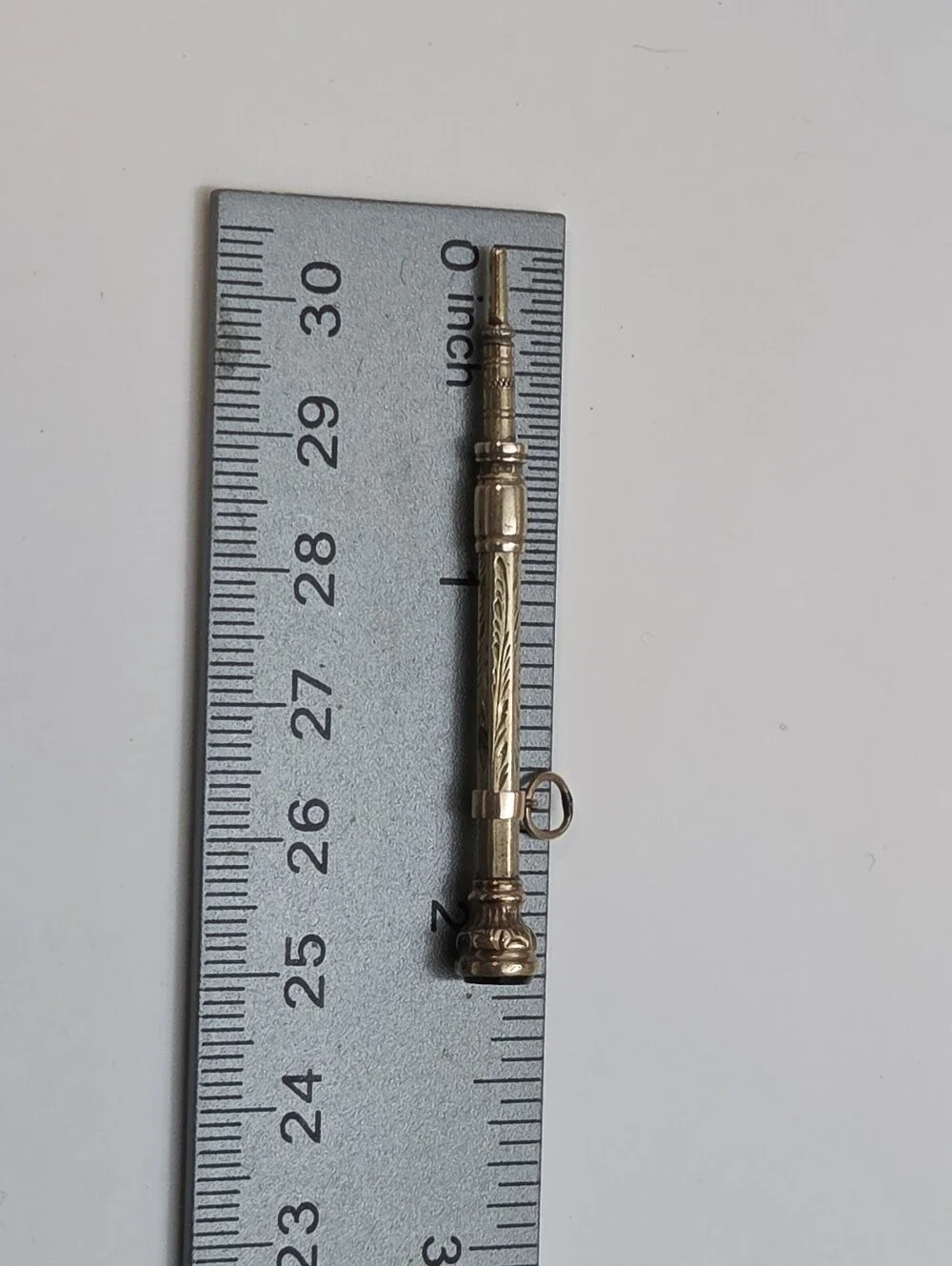 Antique Victorian Gold Filled Amethyst Mechanical Pencil Charm Pendant Fob